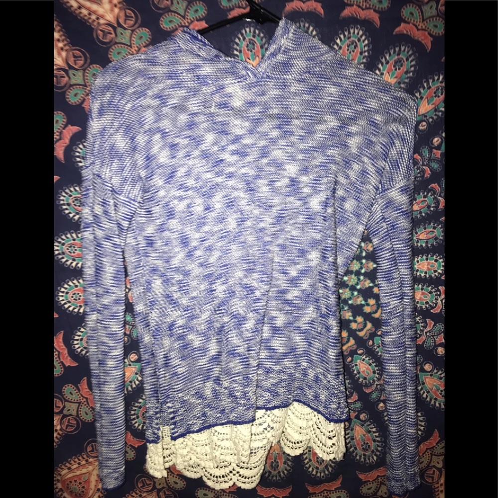 Blue hooded sweater